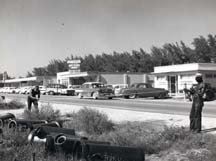 Installing utility lines on Orlando Avenue black and white